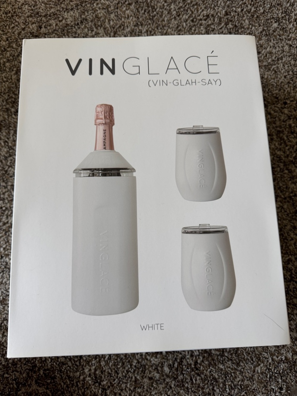 White Insulated Wine Cooler and Tumblers Set